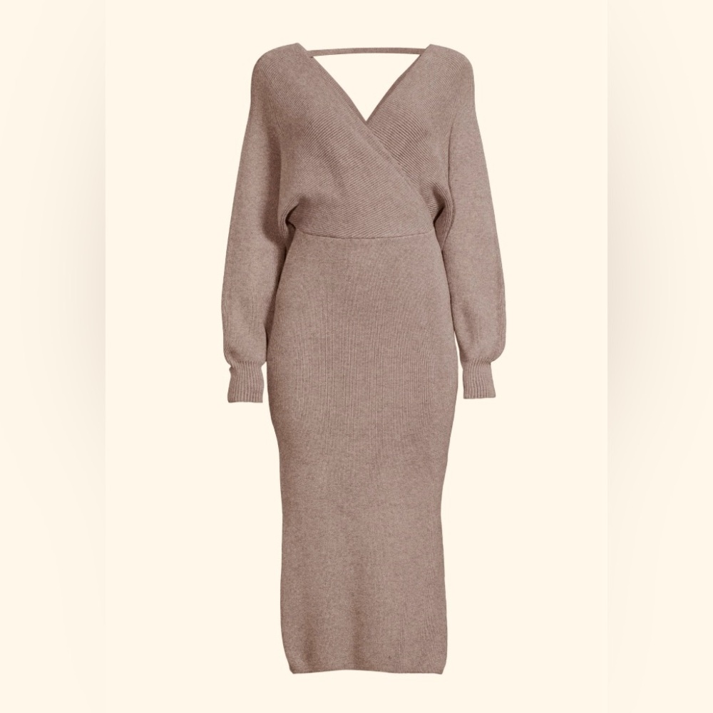 Midi Crossover Bodice “Dreamers”  by Debut Knit Sleek Body Con Dress